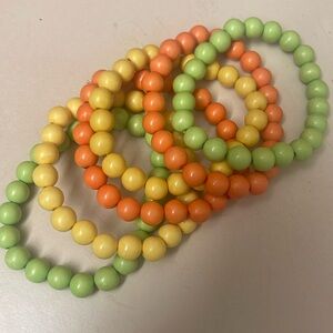 6 Spring Colors Stretch Bracelet Lot